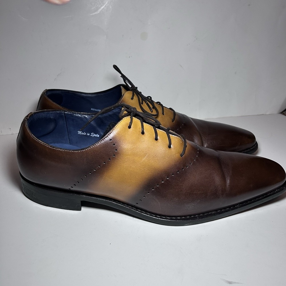 Mezlan "Renato" Brown Multi Genuine Calfskin Oxfords Men's 12M Made In Spain